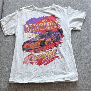 Doritos Logo Crewneck Tee - White with Black Print